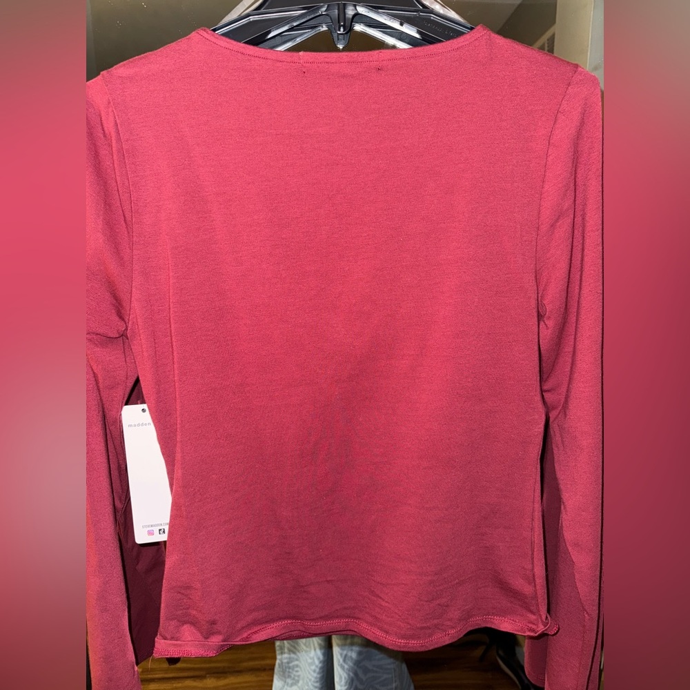 Madden Girl Women's Long Sleeve Pink Top - Picture 5 of 6